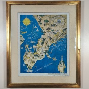 Litografía Pictórica "Punta del Este" de Alberto Iribarren, 1942 - imagen 2