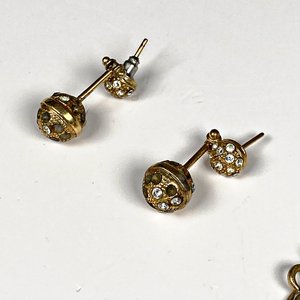 Conjunto de Cadena y Aretes Enchapados con Perlas y Cristales - imagen 2