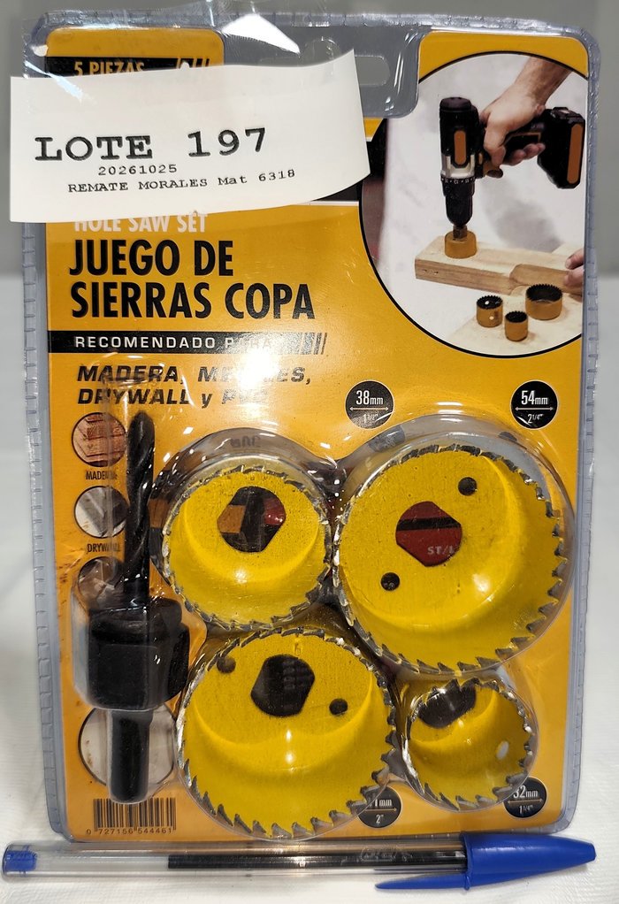 Juego de 5 Sierras de Copa para Madera, Metal y Drywall