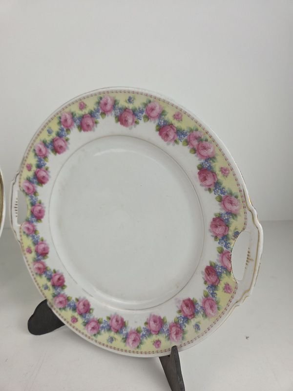 Platos de porcelana Bavaria con diseños florales y retratos - imagen 5
