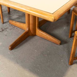 Mesa de Comedor Cuadrada con Pie Central y Seis Sillas Estilo Rústico - imagen 3