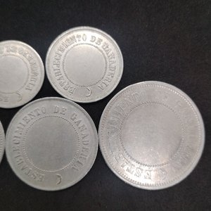 Juego de 5 Fichas de Esquila Uruguayas de Aluminio (1, 10, 20, 25, 50) - imagen 7