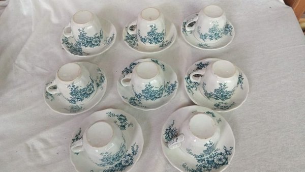 Juego de 8 Tazas y Platos de Café de Porcelana Inglesa Trentam - imagen 1