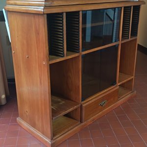 Mueble Organizador Modular de Madera Maciza con Puertas de Vidrio y Cajón - imagen 1