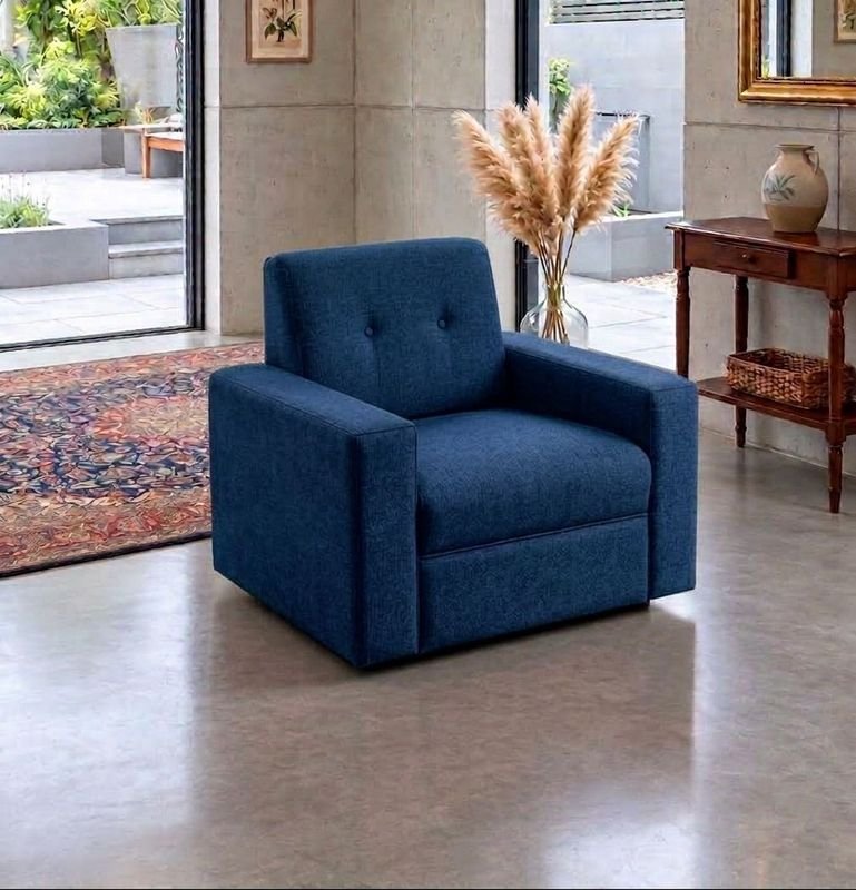 Sofá de un cuerpo azul moderno