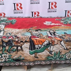 Tapiz Antiguo con Escena Campestre y Figuras Danzantes - imagen 2