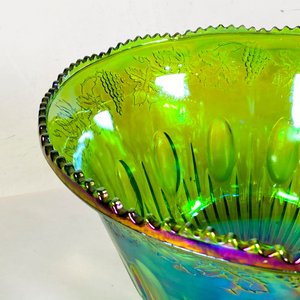 Ponchera de Vidrio Verde Iridescente con Cucharón y 10 Tazas - imagen 5