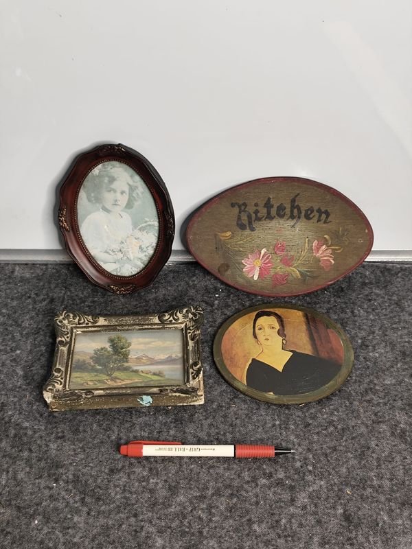 Lote de 4 Cuadros Antiguos Decorativos