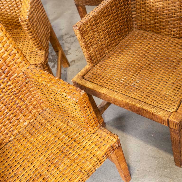 Sillas de madera y mimbre para sala de estar - imagen 3