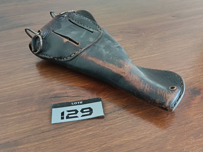 Antigua Funda o Canana de Cuero Militar para Revólver