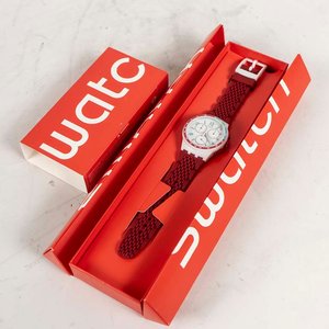 Reloj Pulsera Omega x Swatch Blanco y Rojo con Caja y Garantía - imagen 1