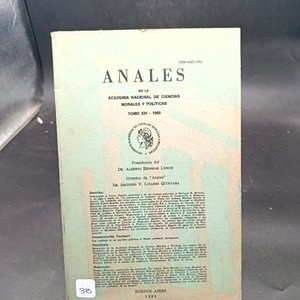Lote siguiente: Anales de la Academia Nacional de Ciencias Morales y Políticas Tomo XIV - 1985
