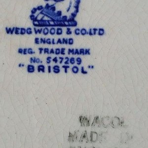 Plato de Porcelana Wedgwood & Co. "Bristol" Inglés Azul Cobalto Principios Siglo XX - imagen 2