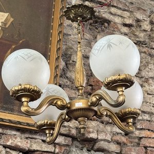 Araña de bronce de 4 luces - imagen 2