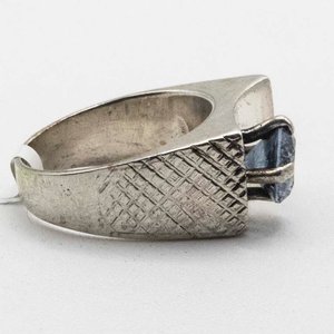 Anillo de Plata con Piedra Celeste - Medida 16.5 mm - imagen 2