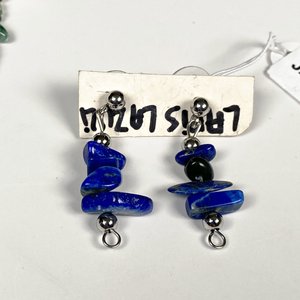 Tres Pares de Aros Colgantes con Piedras Naturales: Turmalina y Lapislázuli - imagen 5