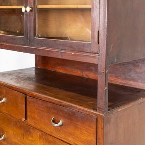 Alacena Antigua de Madera con 5 Cajones y Alzada Vidriada - imagen 2