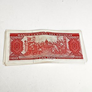 Once Billetes Antiguos Uruguayos "Cien Pesos" Numeración Correlativa - imagen 5