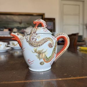 Juego de Té de Porcelana con Dragón: 2 Teteras, Azucarera, 6 Tazas y 6 Platos - imagen 21