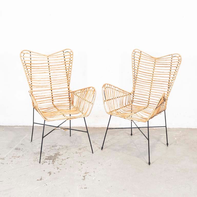 Lote anterior: Sillones de hierro y mimbre con detalles