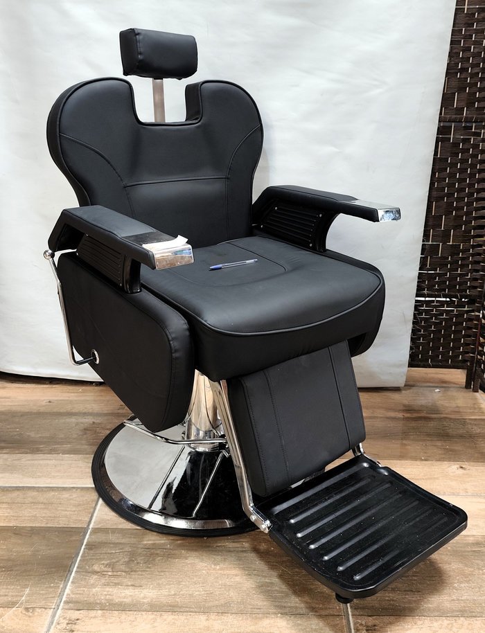 Sillon De Barbero Reclinable y Giratorio en Eco Cuero Negro - imagen 1