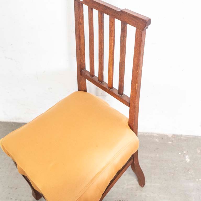 Silla de roble con asiento tapizado defectuoso - imagen 2