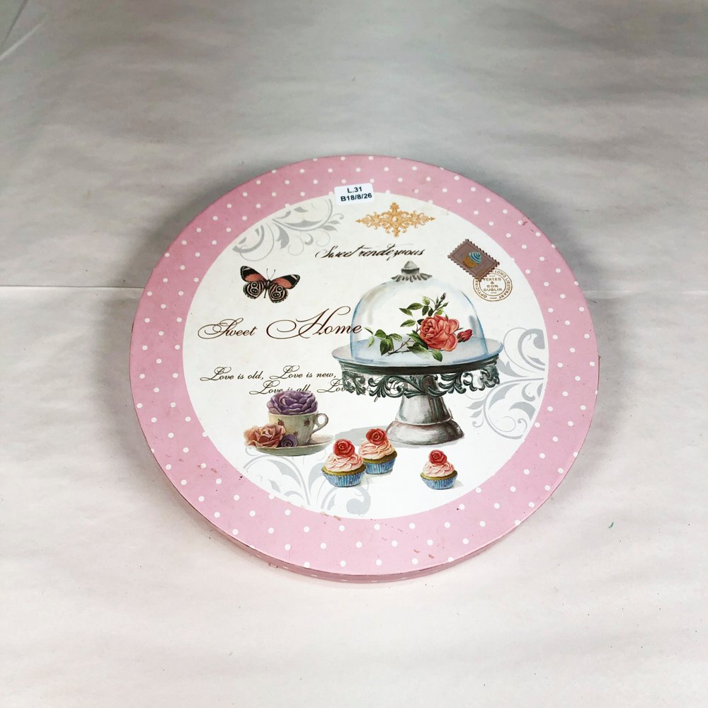 Plato de Masas Dos Pisos Caja Floral "Sweet Home"