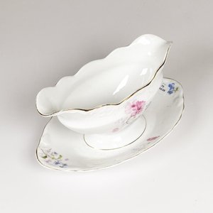 Salsera de Porcelana Alemana KPM con Plato Decorado - imagen 1