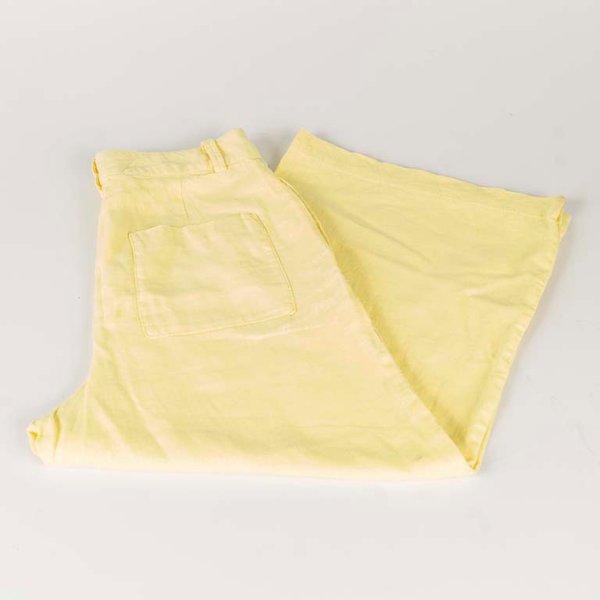 Pantalón de Lino Amarillo Zara Talle M - imagen 1