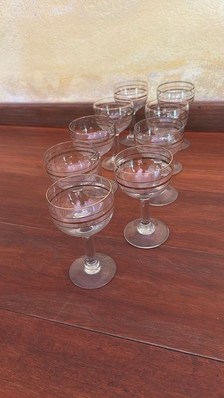Copas con borde dorado para vino - imagen 2