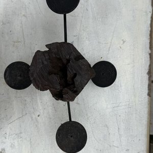 Portavelas Rústico de Madera y Hierro - imagen 3