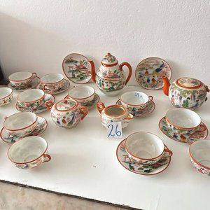 Juego de Café de Porcelana con Decoración Oriental (29 Piezas) - imagen 2