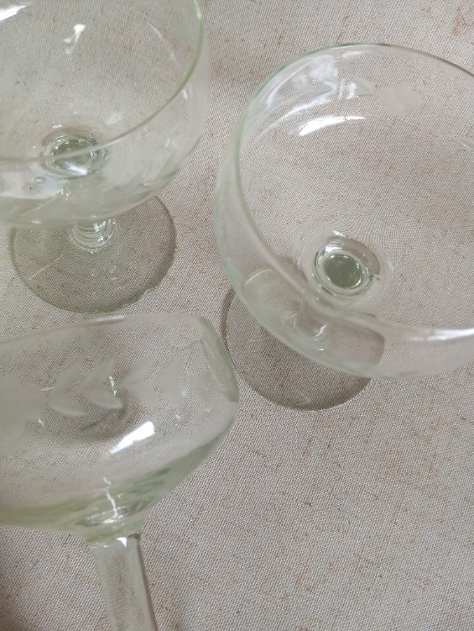 6 Copas Antiguas de Vidrio con Diseño Clásico - imagen 5