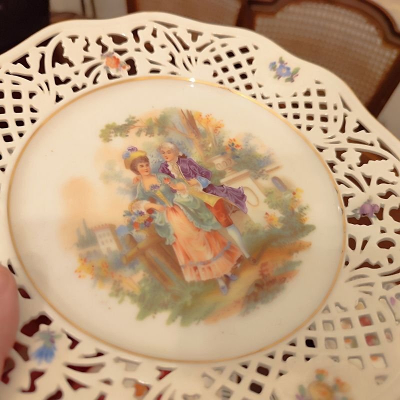 Lote de Platos Decorativos de Porcelana Alemana Calados - imagen 3