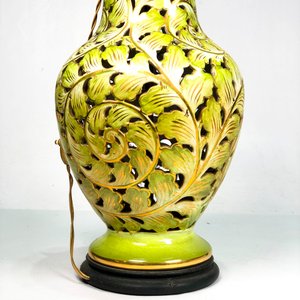 Lámpara de Mesa Calada en Porcelana Verde Estilo Vintage - imagen 4