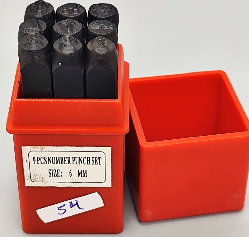Juego de 9 punzones para estampar números de 6 mm