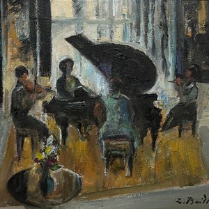 Lote anterior: Oleo "El Concierto" de Zoma Baitler, 40 x 50 cm