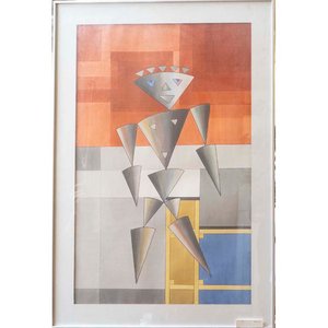 Lote siguiente: Obra "Robot Geométrico" de Juan Falkenstein, Técnica Mixta