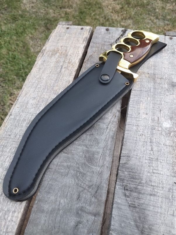 Cuchillo de caza con mango de brass y hoja larga - imagen 2