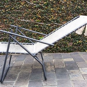 Reposera Reclinable Plegable con Tejido Artesanal en Macramé - imagen 2