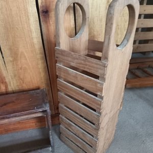 Par de Revisteros y Porta Rollo de Madera Rústica - imagen 3
