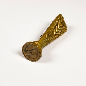 Matasellos de Bronce Decorado con Espigas, Firmado H. Boyer - imagen 4