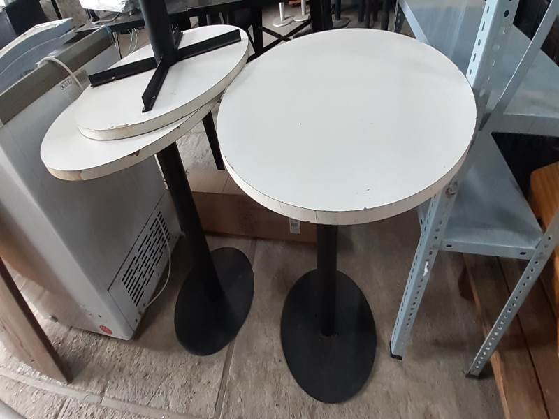 Juego de 2 Mesas Redondas Blancas