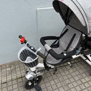 Triciclo Doble "Expert" para Bebés - Gris y Negro - imagen 2