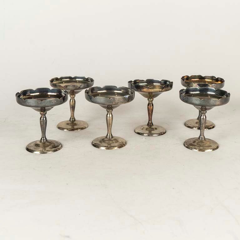 Juego de 6 Copas de Platina Estilo Vintage