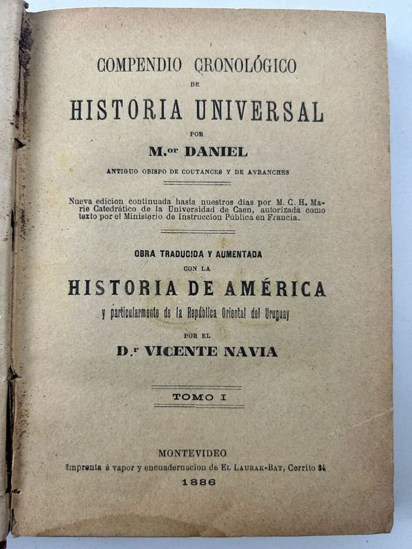 Compendio cronológico de historia universal por M.Daniel - 2 tomos - imagen 2