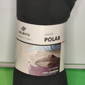 Manta Polar Negra Una Plaza Selecta 100% Poliéster - imagen 3