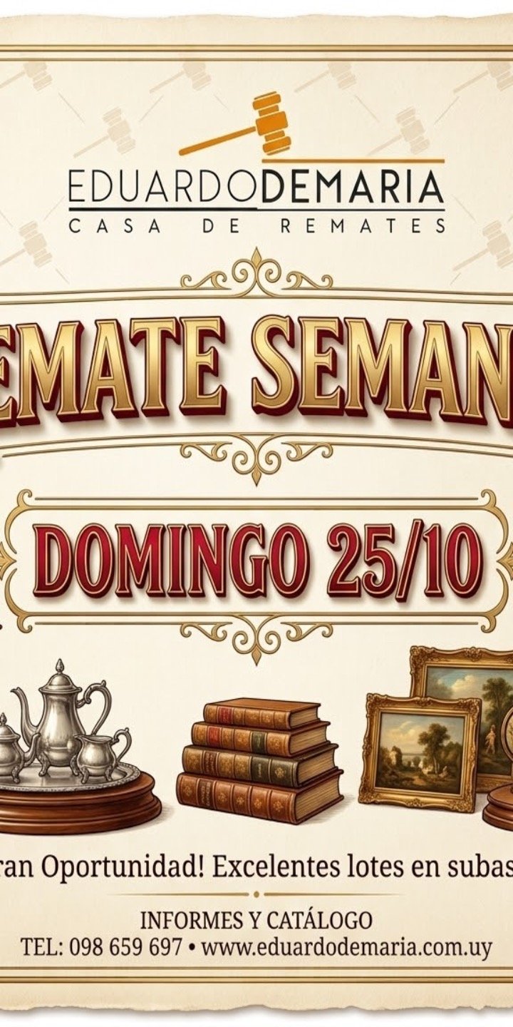 Remate Semanal Domingo 25/10: Oportunidad en Subasta