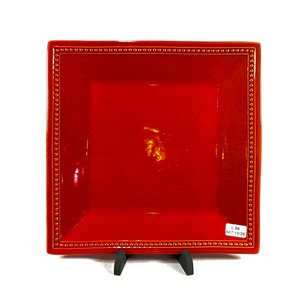 Doce Platos Cuadrangulares de Cerámica Roja - imagen 2
