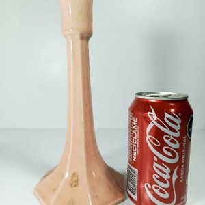 Candelabro Vintage Cerámica Rosa "Tiffany Boutique, Made in Italy" - imagen 2